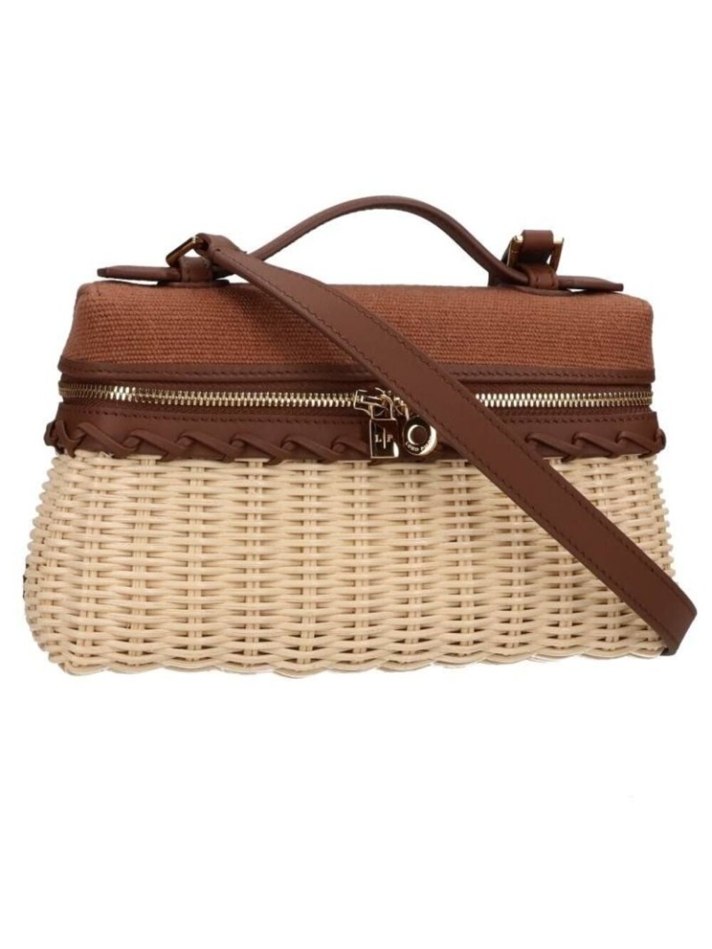 Loro Piana Extra Pocket Wicker Canvas Shoulder Bag